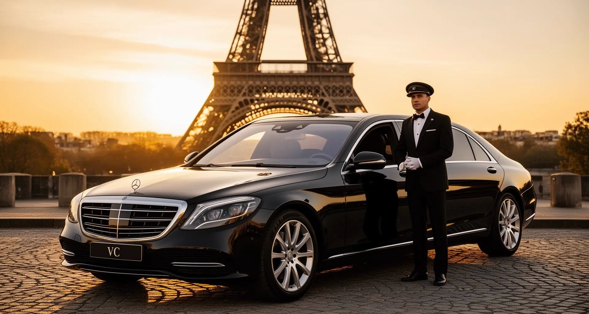Blackmile Paris - Chauffeur privé devant la Tour Eiffel